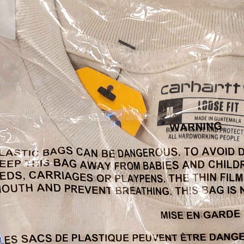 Carhartt Off-White Pocket Tee. NWT Pit - Pit 21.5 " L 30.5 M OR F FIT - Picture 5 of 8